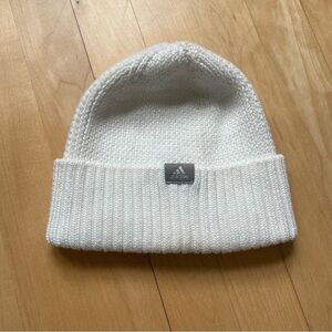 Adidas heavy knit beanie in creamy white